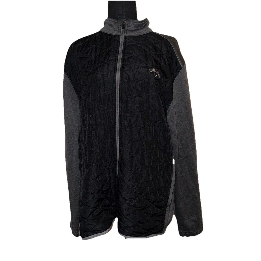 Callaway XL Full Zip 100% Polyester Black & Gray Jacket
